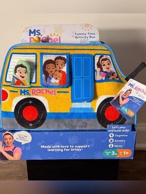 Rachel Tummy Time Activity Bus - Blue, Yellow, and Red